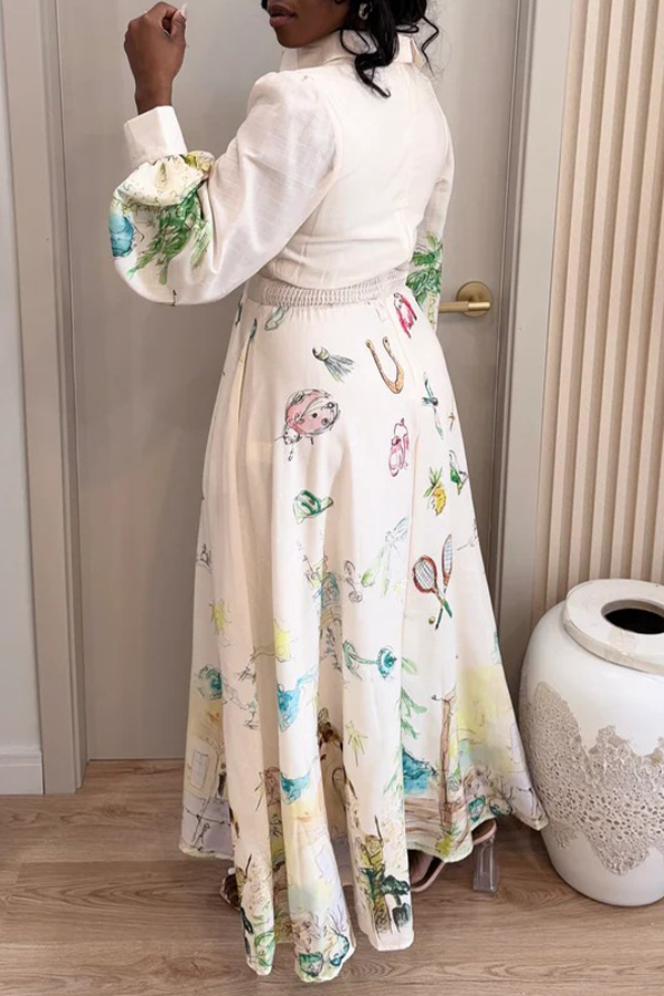 Florentia Printed Vacation Midi Dress