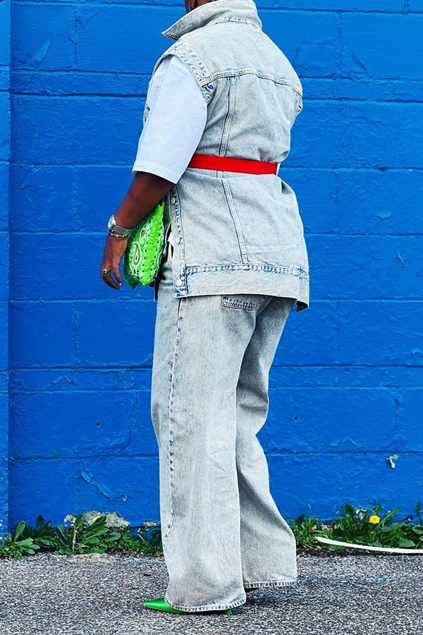 Stylish Crossover Denim Sleeveless Vest