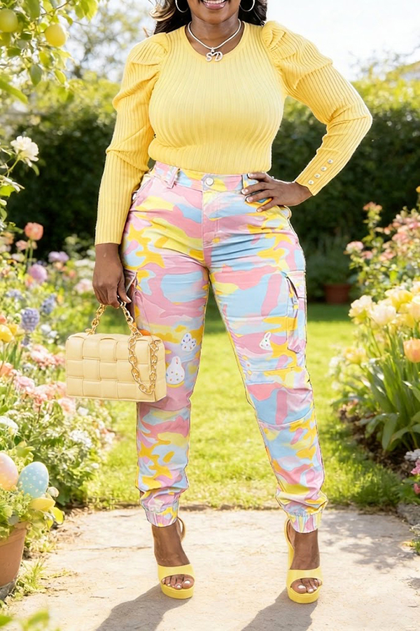 Easter Multi-colored Camouflage Cargo Pants