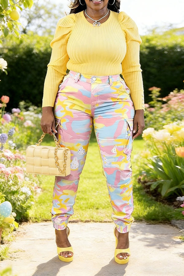 Easter Multi-colored Camouflage Cargo Pants