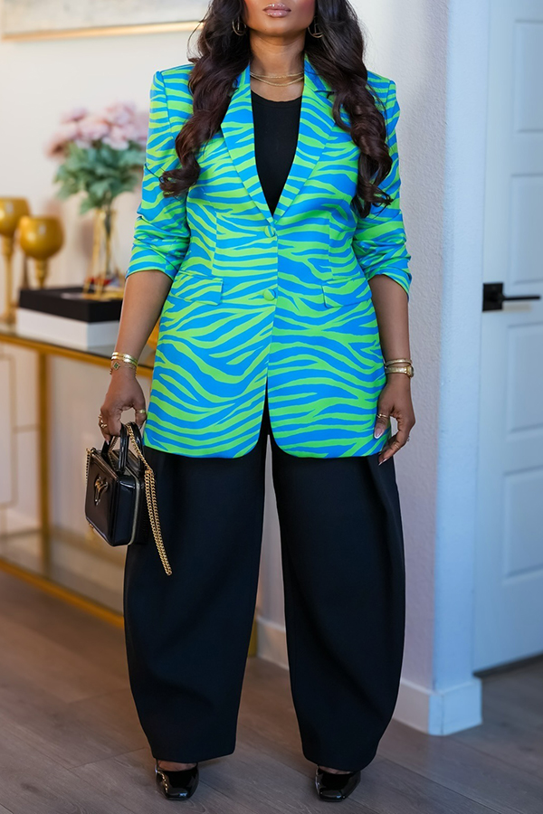 Stylish Zebra Print Blazer
