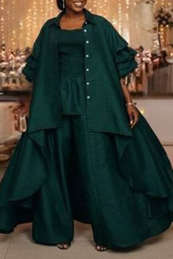 Stylish Faux Silk Duster & Palazzo Pant Set