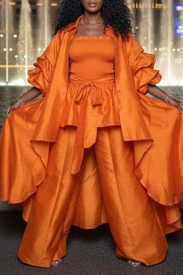 Stylish Faux Silk Duster & Palazzo Pant Set