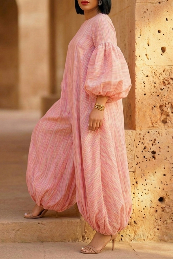 Stylish Lantern Sleeve Wide Leg Jumpsuit