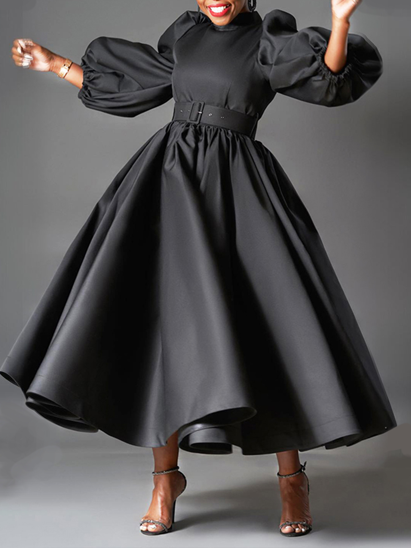 Gorgeous Lantern Sleeve A-line Dress