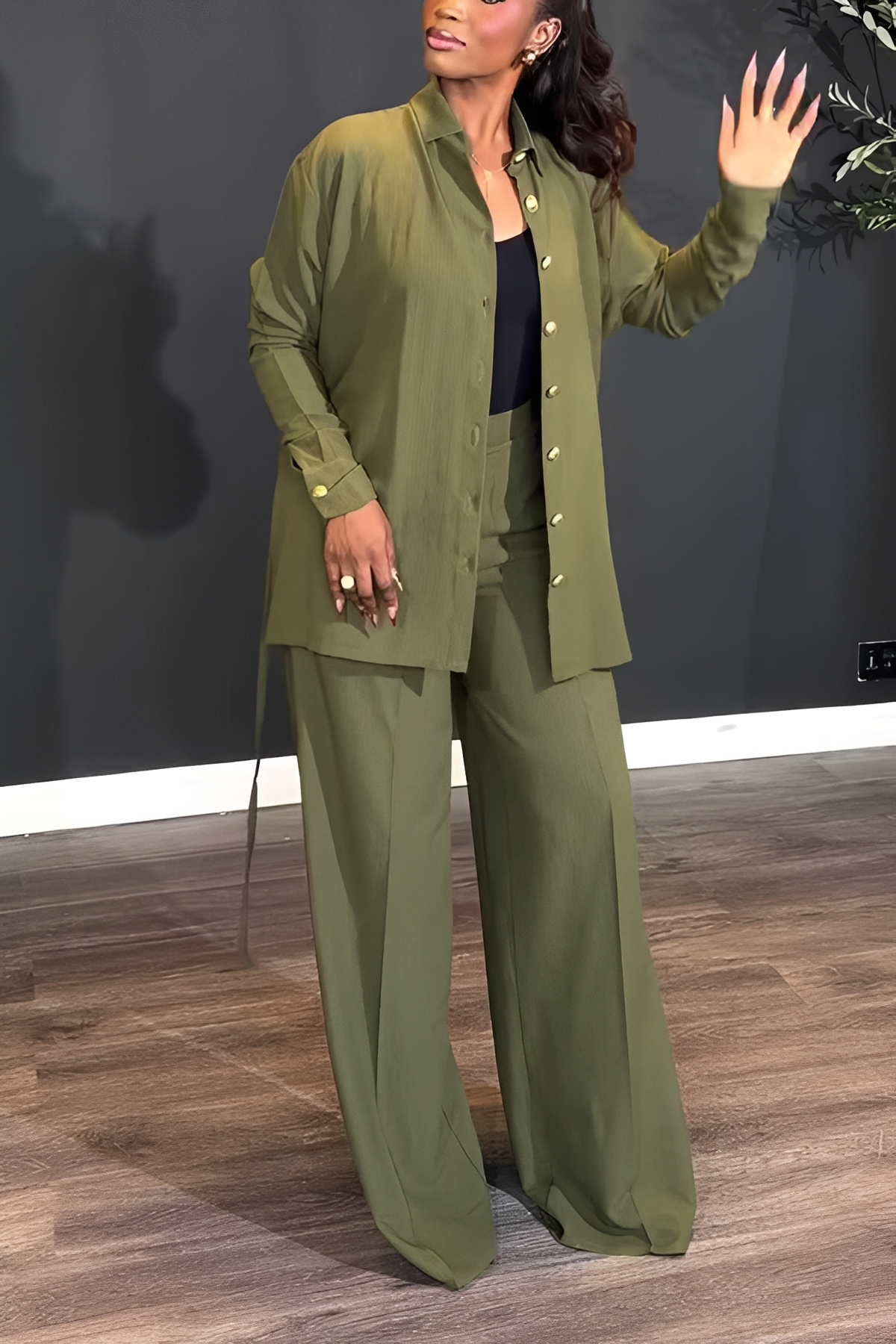 Stylish Single Breasted Shirt & Single Breasted Pants Set