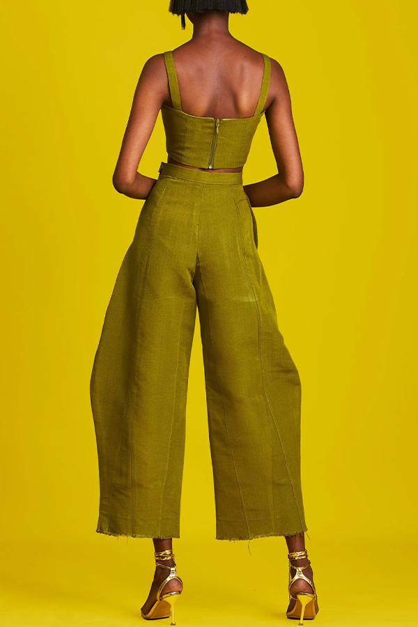 Classic Camisole & Carrot pants & Cardigan Coat Set