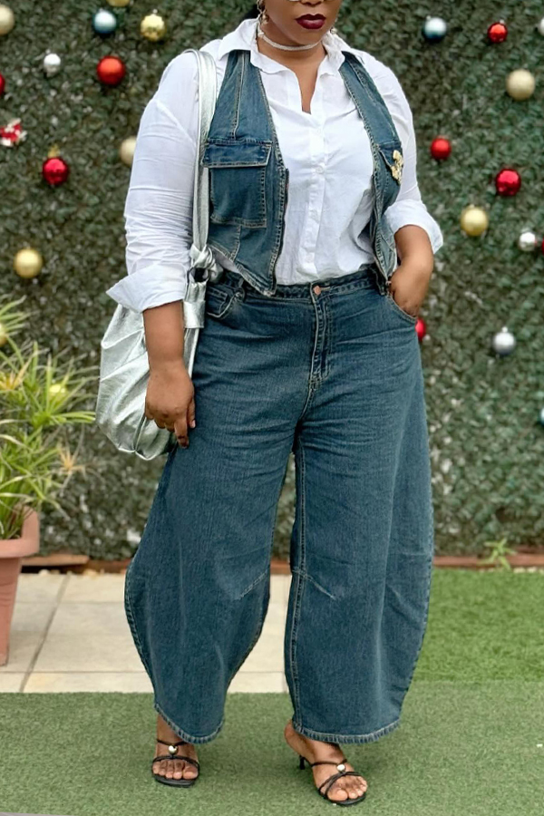 Stylish Zip Front Vest & Pants Set