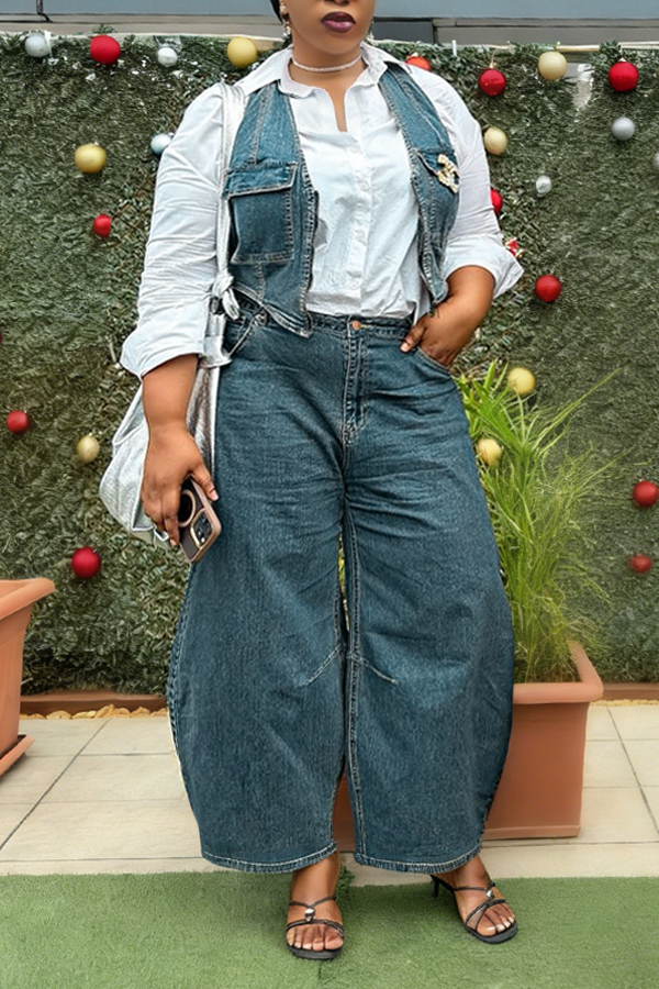 Stylish Zip Front Vest & Pants Set