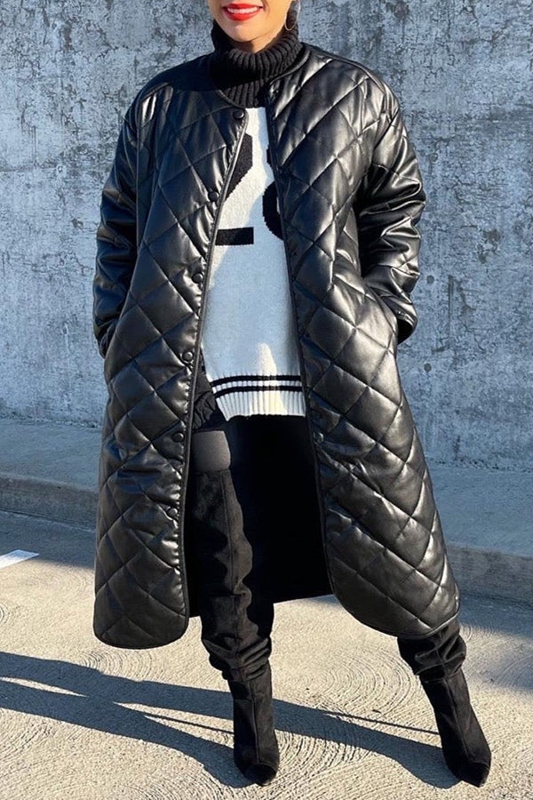 Stylish Slant Pocket Quilted Cotton Clothing