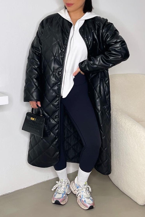 Stylish Slant Pocket Quilted Cotton Clothing