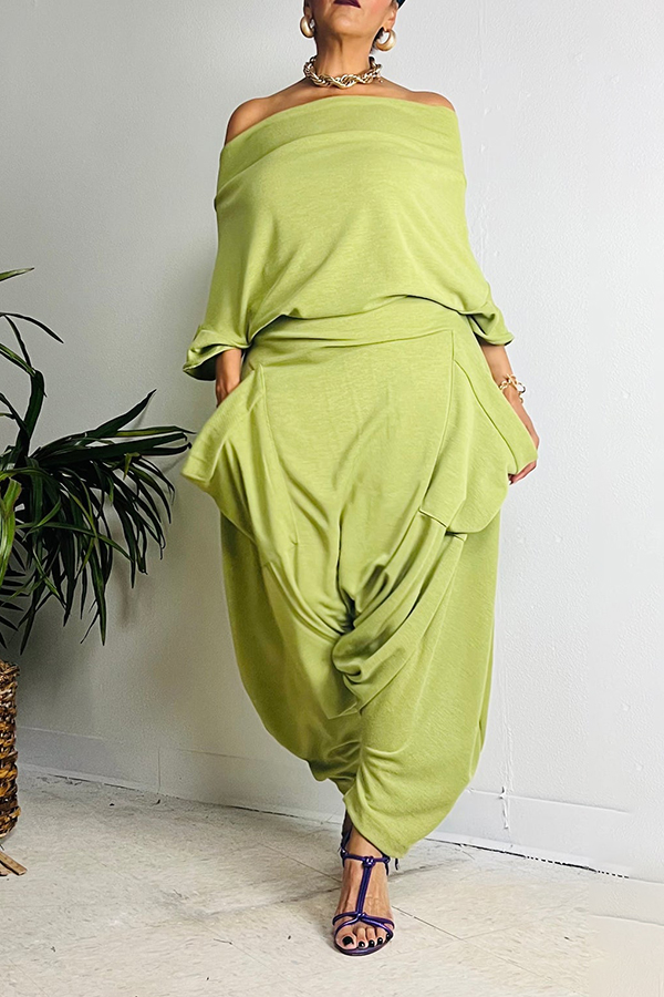 Casual Draped Off Shoulder Jumpsuit