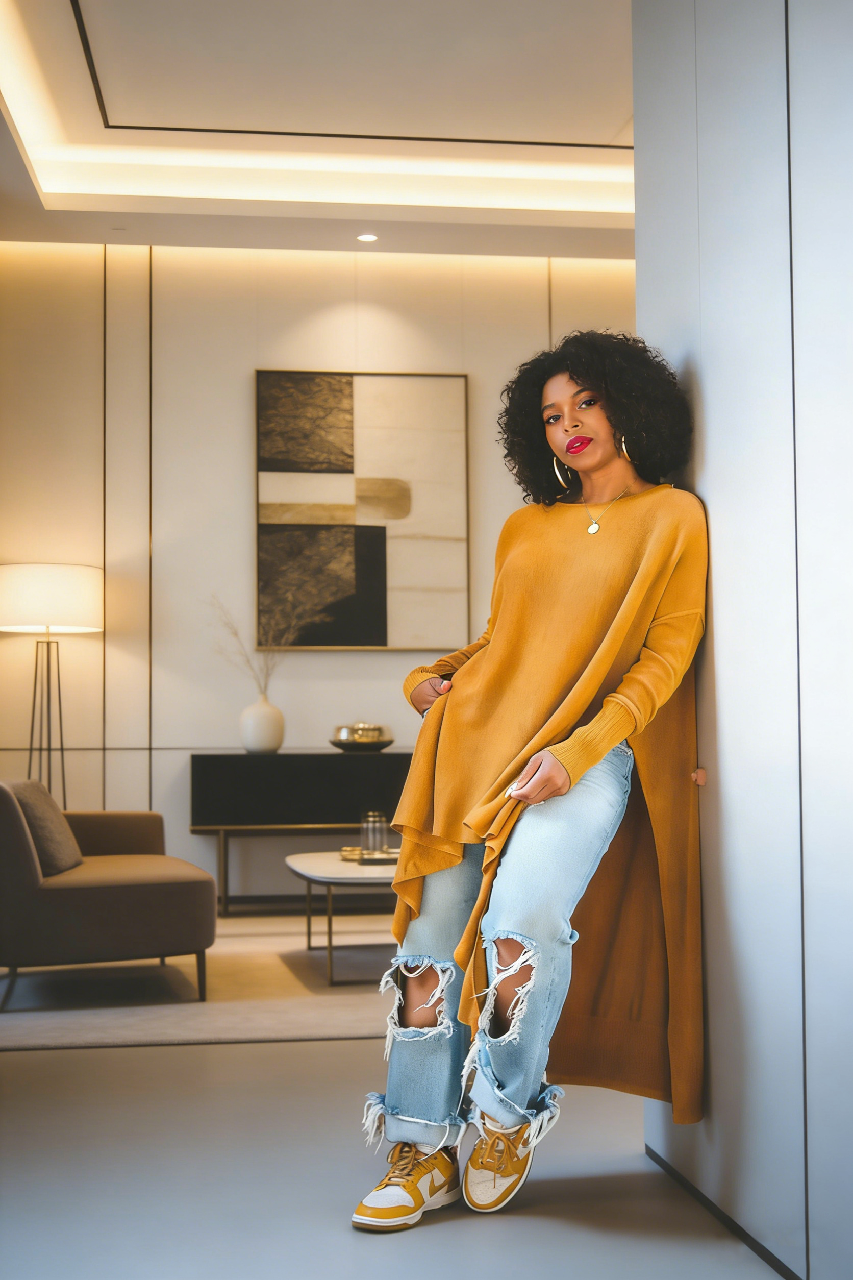 Stylish Asymmetrical Hem Split Top