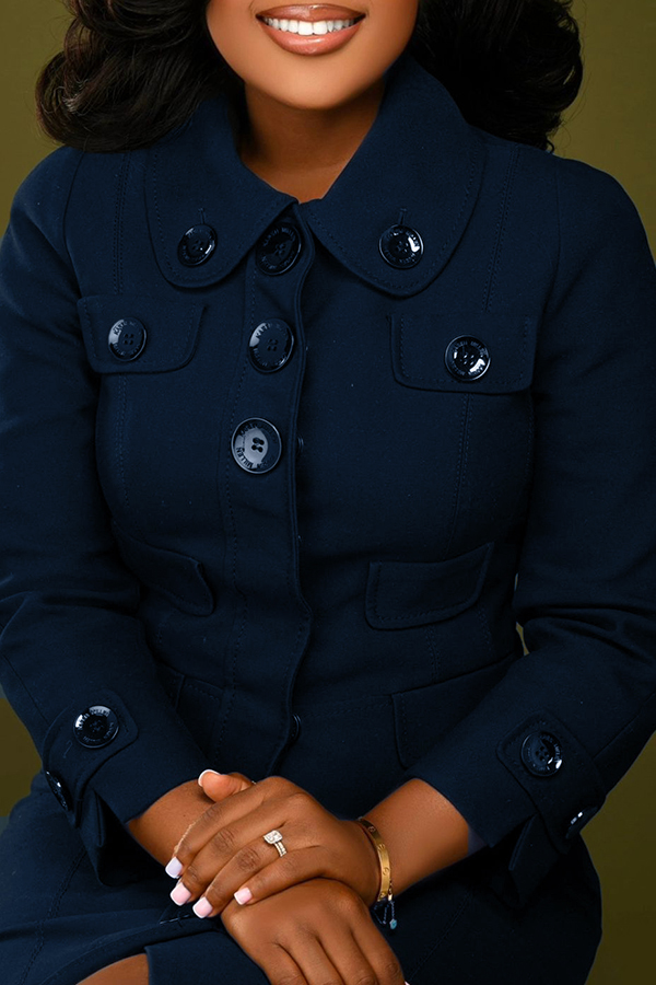 Classy Button Up Slim Fit Midi Dress