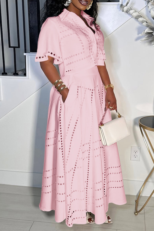 Stylish Burning Flower Craft Short Top & Skirt Set