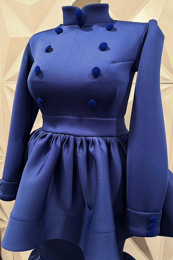 Elegant Ruffled Top & Sequined Layered Patchwork Skirt Set