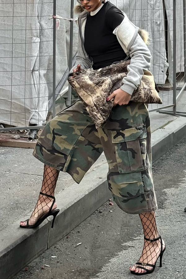 Cool Low Rise Camouflage Ankle Pants
