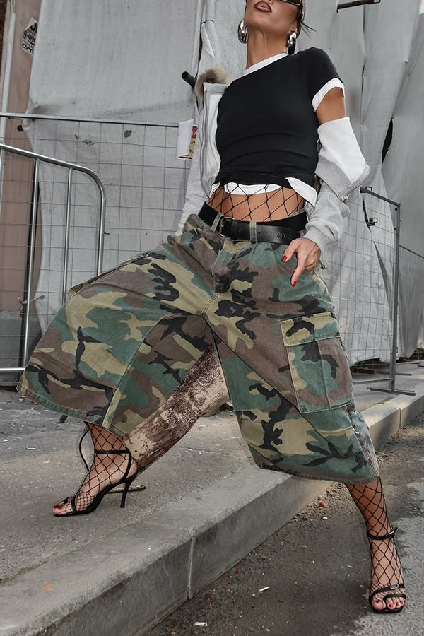Cool Low Rise Camouflage Ankle Pants