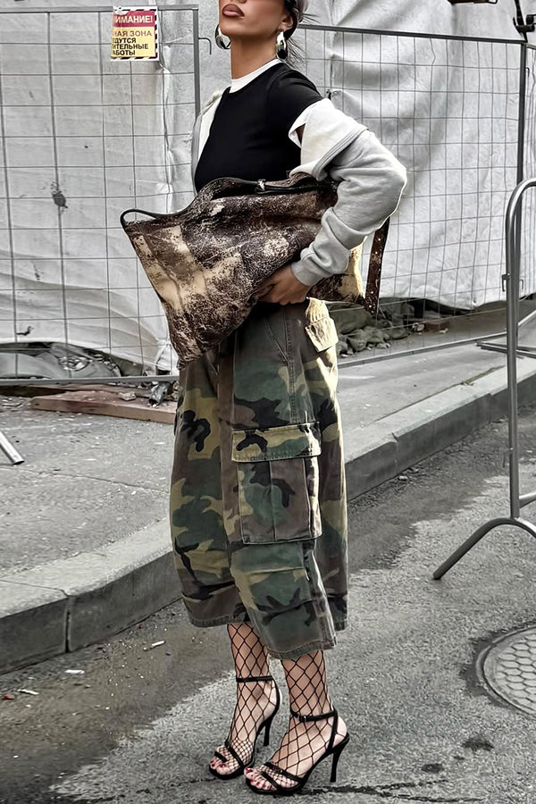 Cool Low Rise Camouflage Ankle Pants