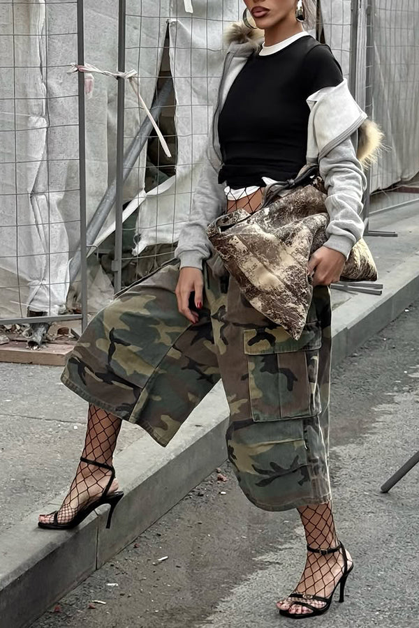Cool Low Rise Camouflage Ankle Pants