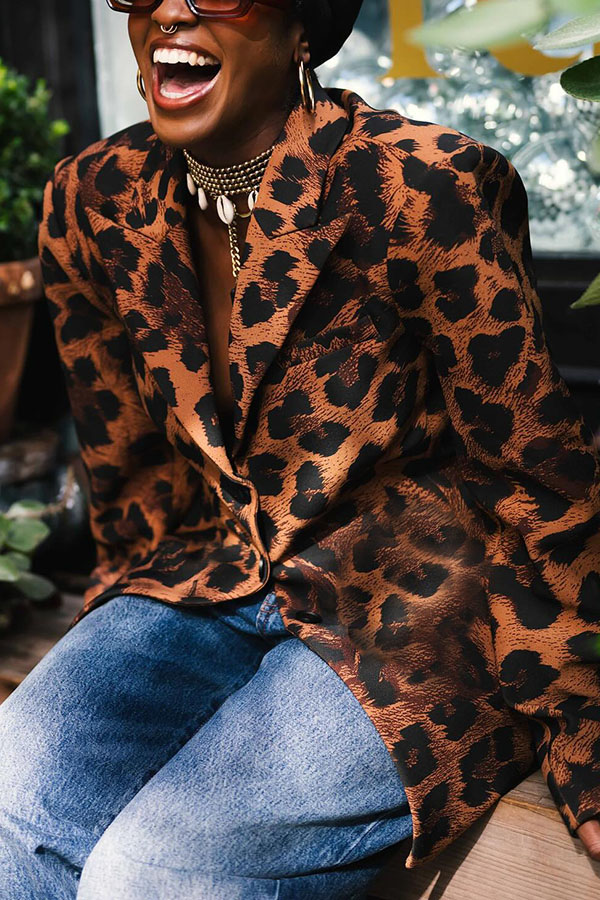Stylish Leopard Print Blazer*