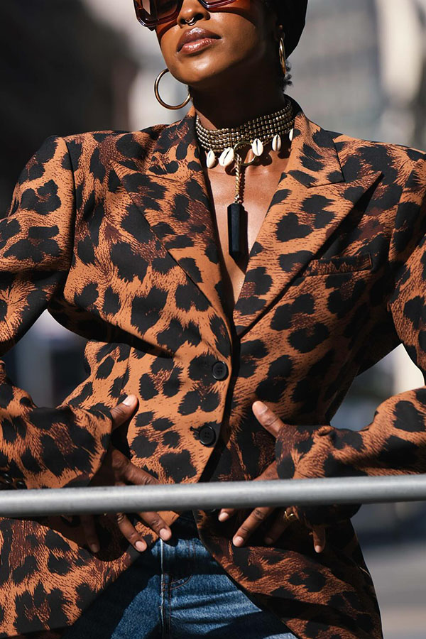 Stylish Leopard Print Blazer*