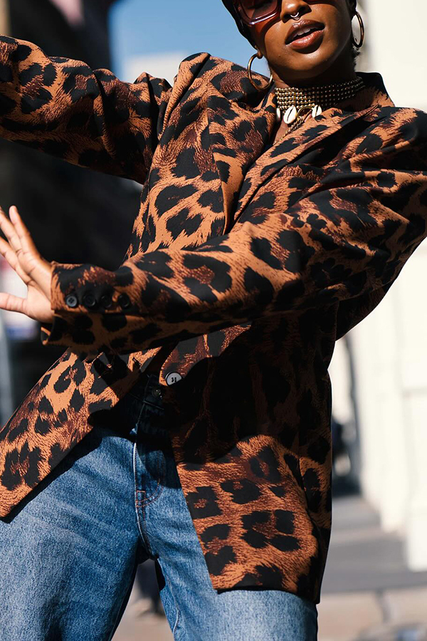 Stylish Leopard Print Blazer*