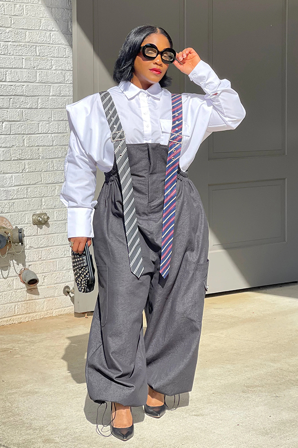 Executive Long Tie Style Jumpsuit