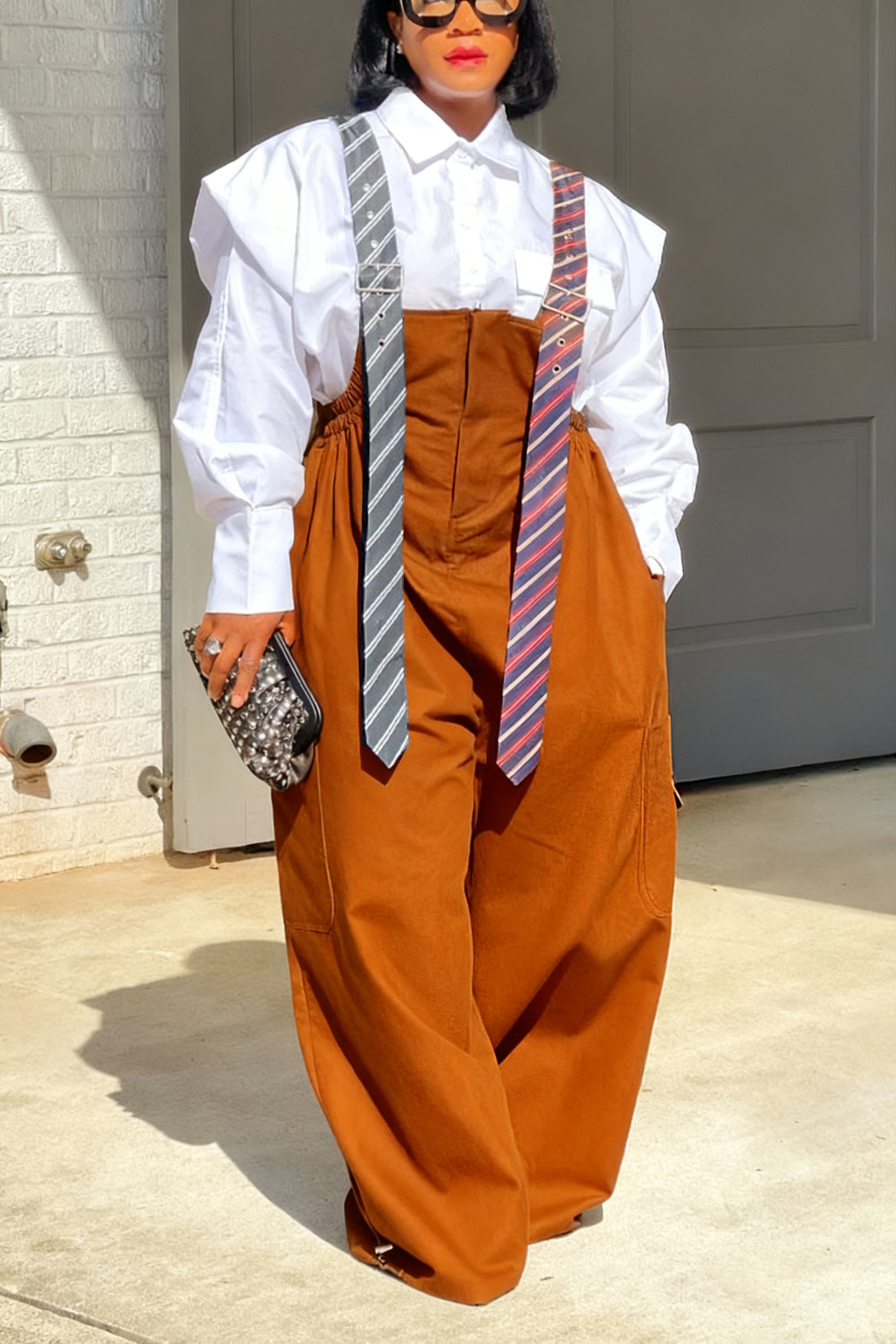 Executive Long Tie Style Jumpsuit