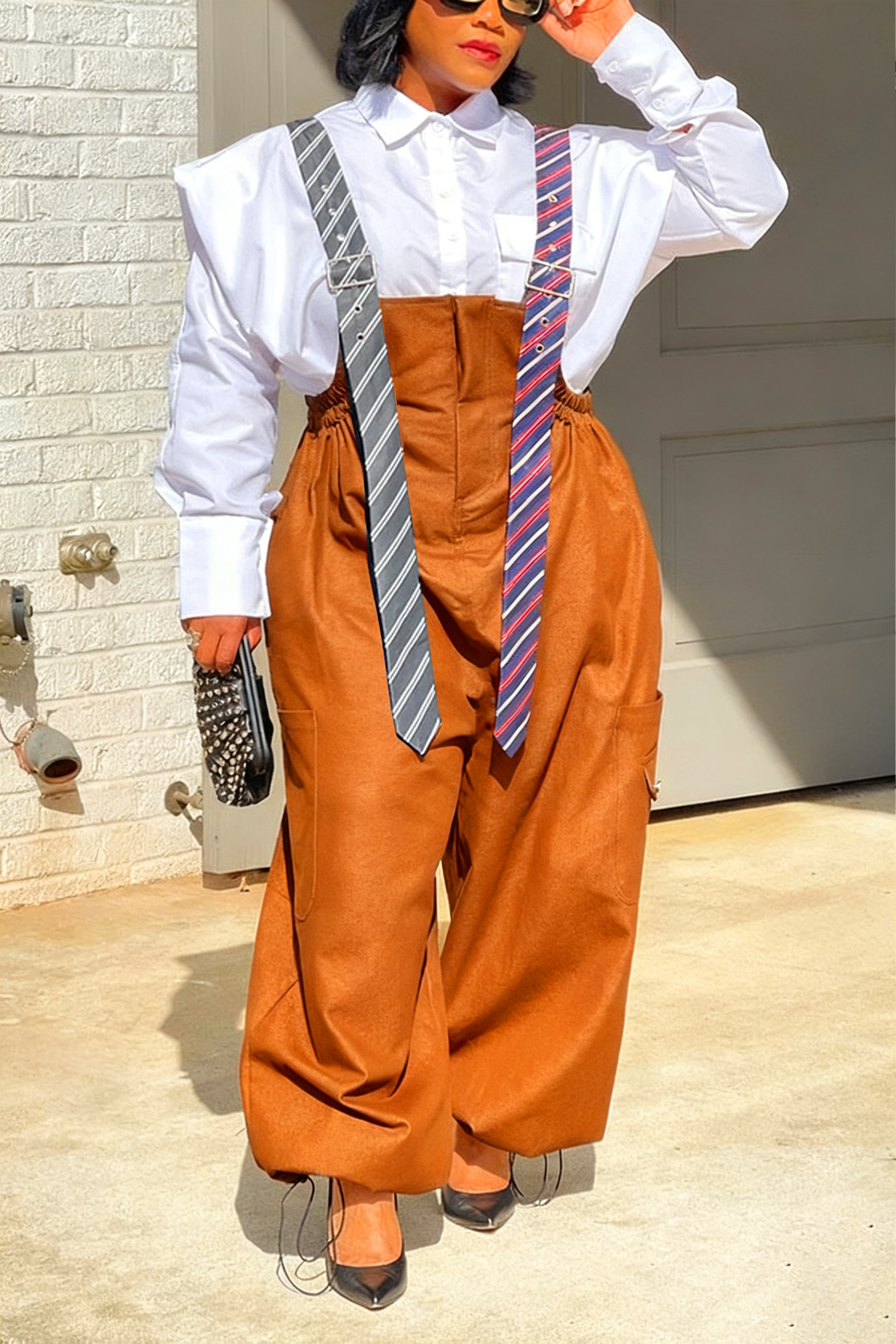 Executive Long Tie Style Jumpsuit