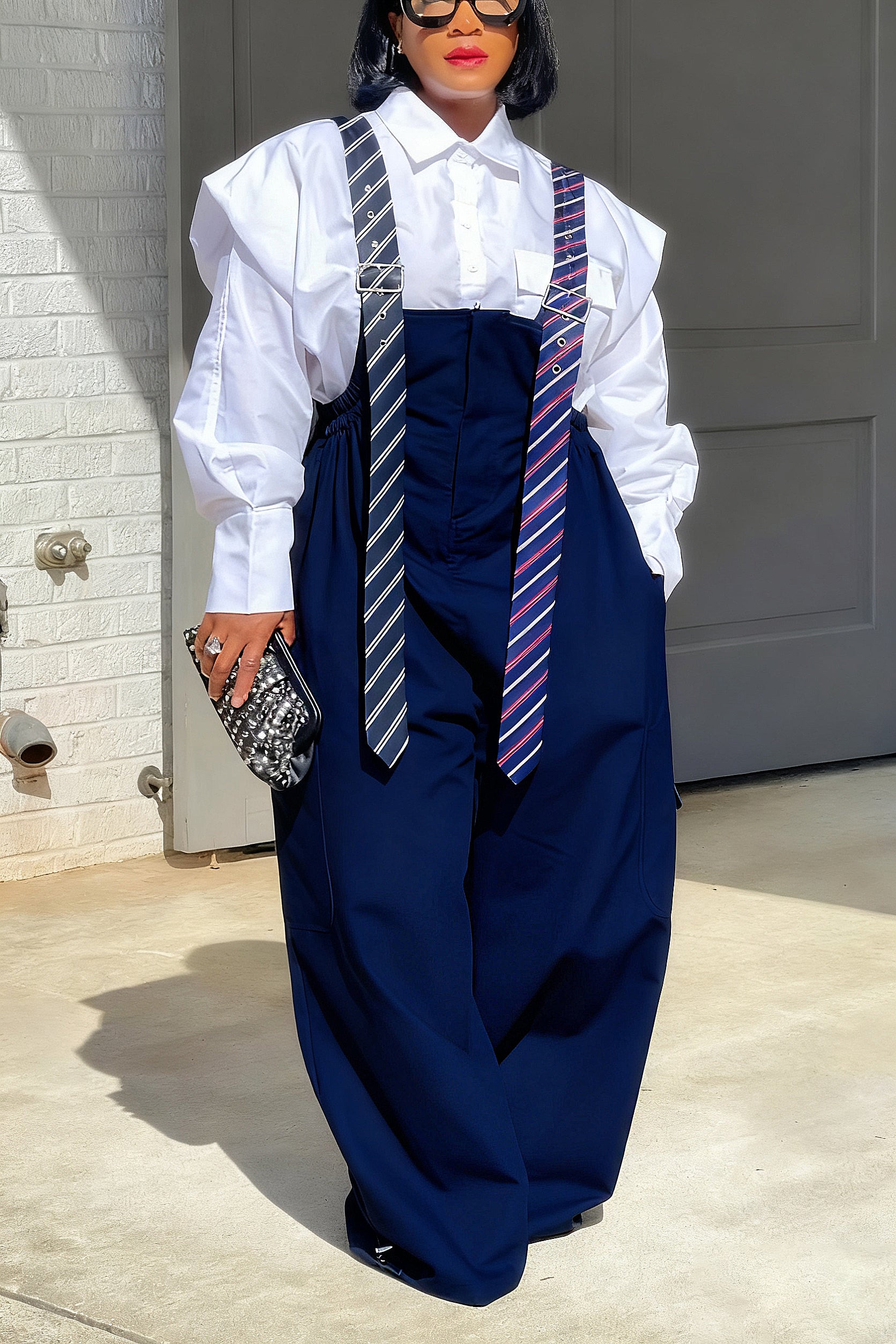 Executive Long Tie Style Jumpsuit