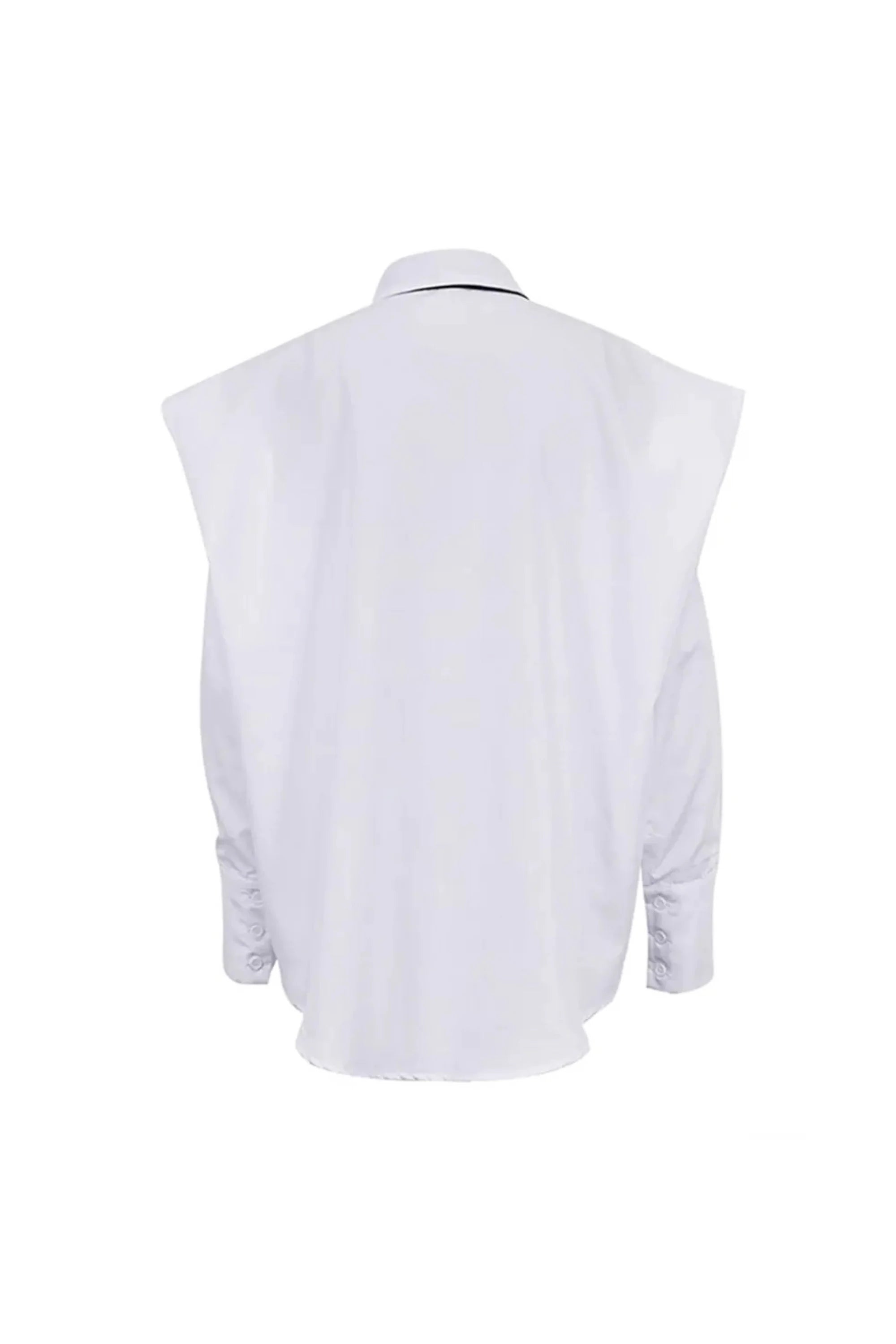 Fashion Exaggerated Shoulder Design Loose Long Sleeved Shirt