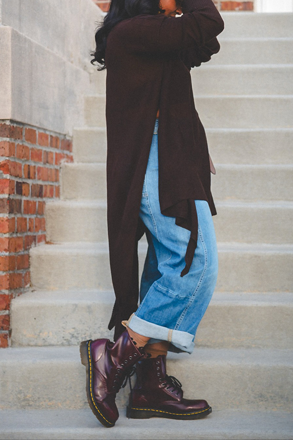 Cozy Split Hem Asymmetrical Hem Top