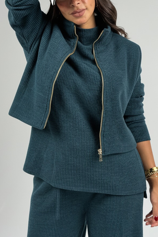 Cozy Ribbed Knit 3 Piece Set