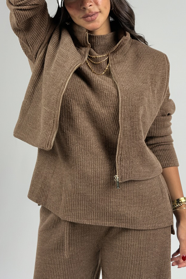 Cozy Ribbed Knit 3 Piece Set