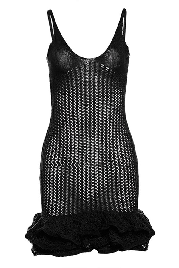 Unique Design V-Neck Halter Back Dress