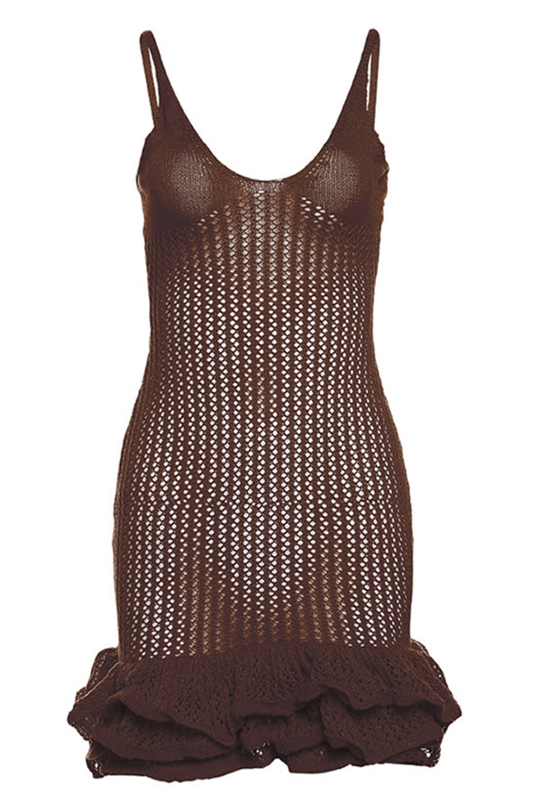 Unique Design V-Neck Halter Back Dress