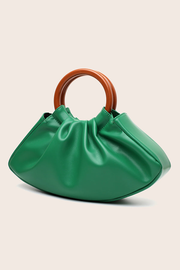 Evening Pleated Solid Wood Handbag*