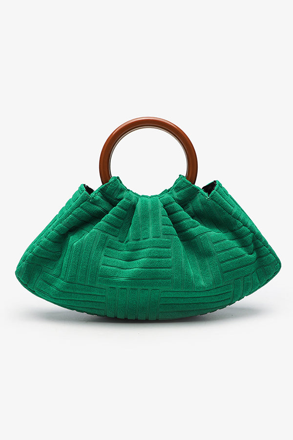 Evening Pleated Solid Wood Handbag*