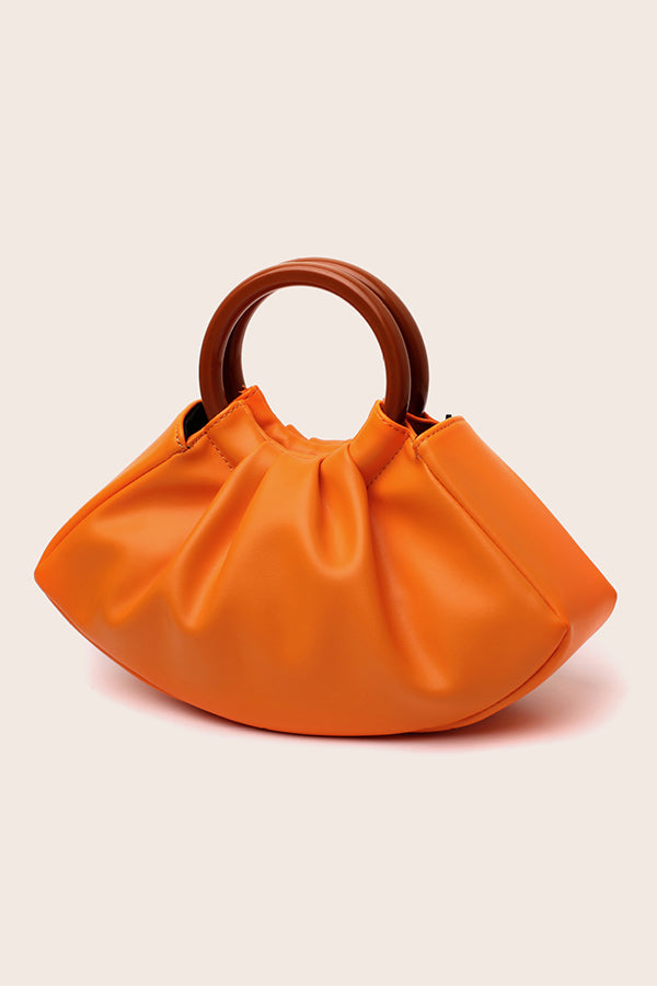 Evening Pleated Solid Wood Handbag*