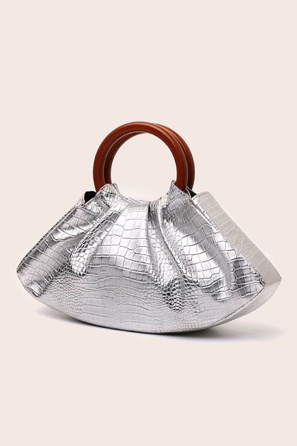Evening Pleated Solid Wood Handbag*