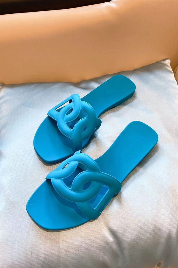 Jelly Color Waterproof Beach Flat Flip Flop*