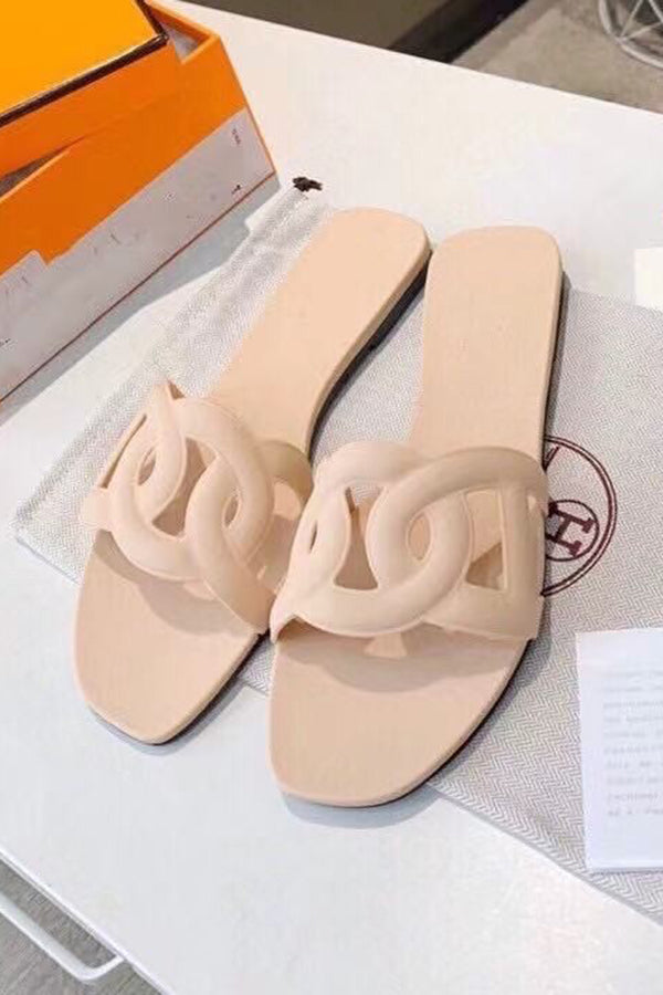 Jelly Color Waterproof Beach Flat Flip Flop*