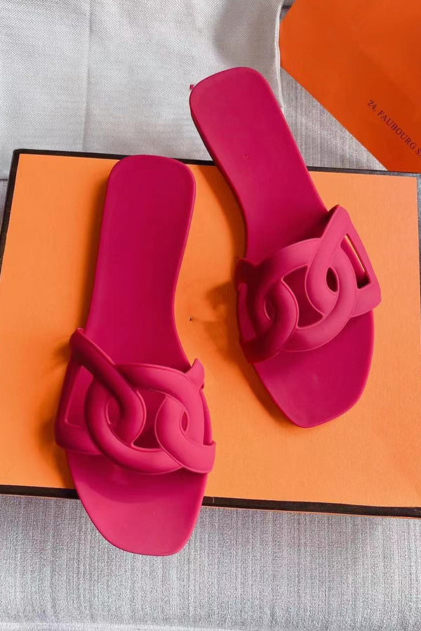 Jelly Color Waterproof Beach Flat Flip Flop*