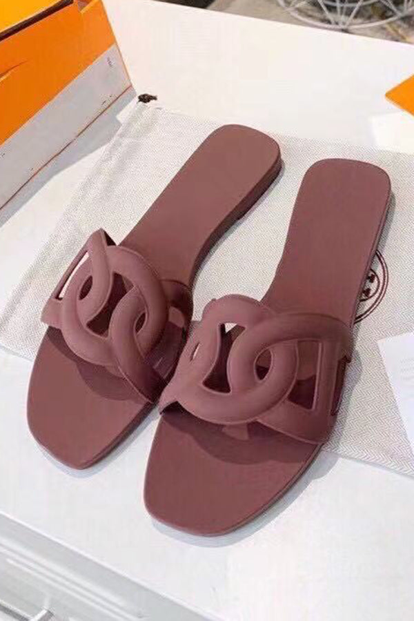 Jelly Color Waterproof Beach Flat Flip Flop*