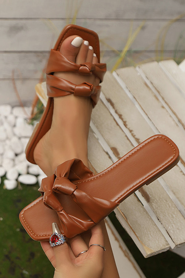 Casual Solid Color Hollow Knotted Sandals