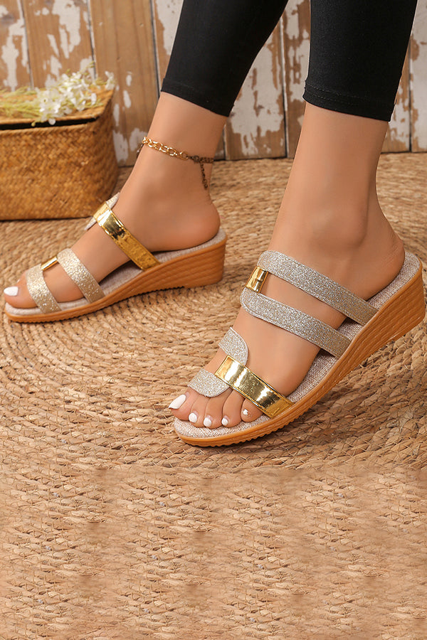 Casual And Comfortable Fish Mouth Color Matching Beach Sandals