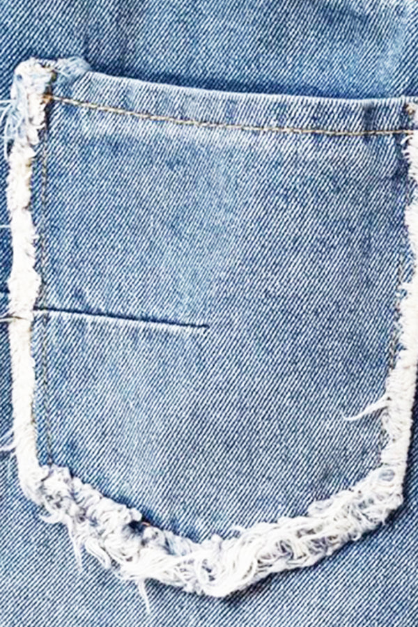 Casual Beard Washed Denim Shorts*