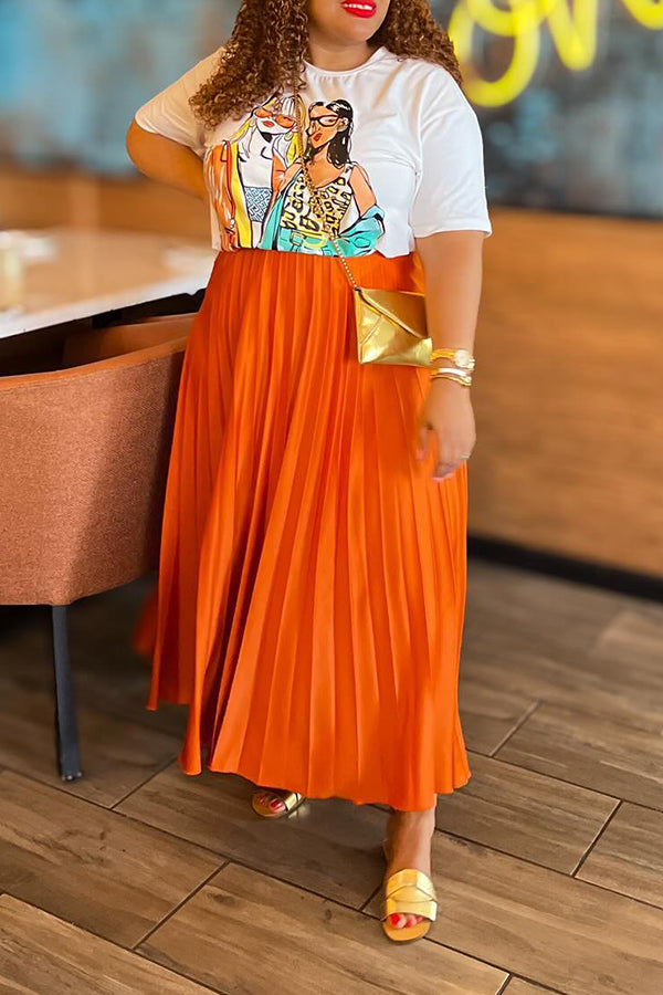 Fashionable Character Print Short Sleeved T-shirt*