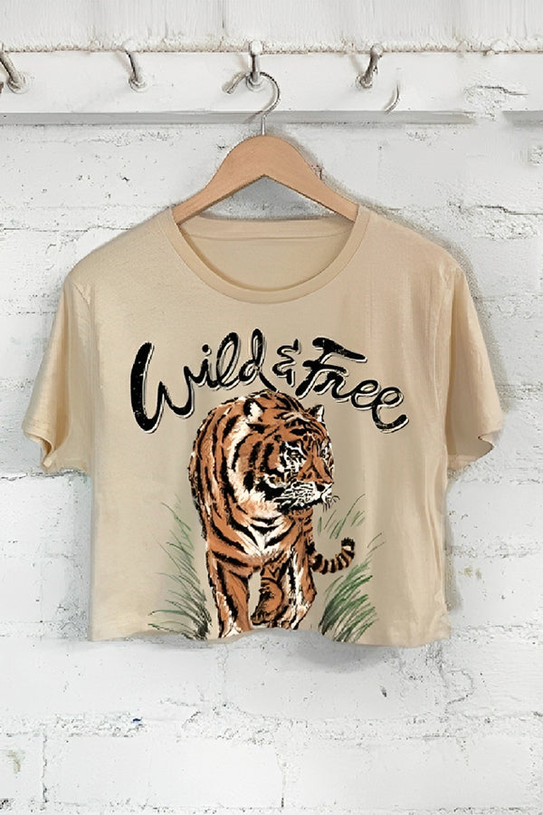 Fashionable Tiger Pattern Short T-shirt*